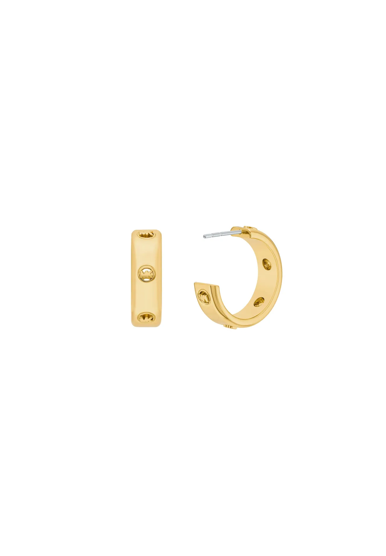 Goldfarbene Creolen mit Logo-Detail