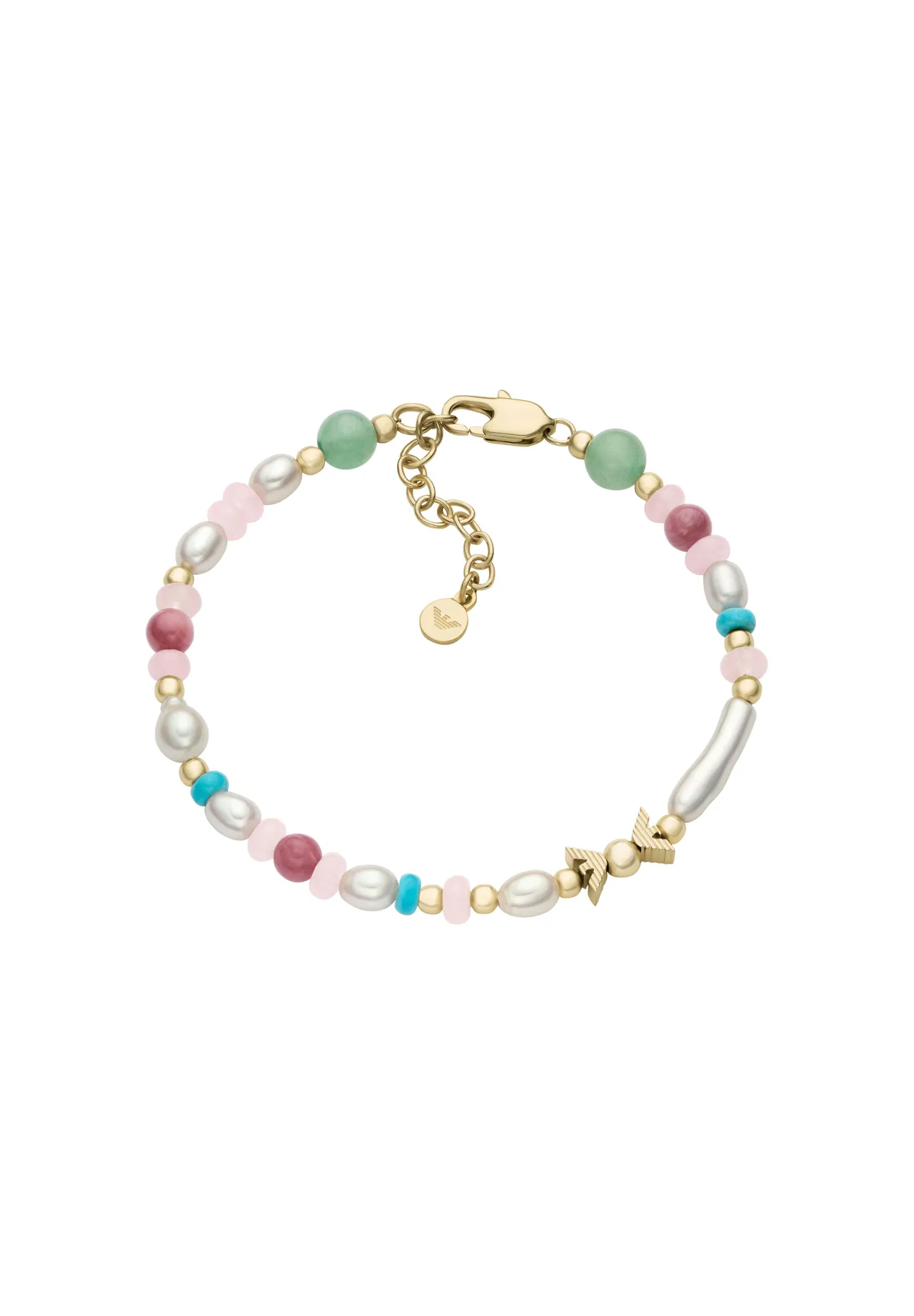 Perlenarmband mit goldenen Details