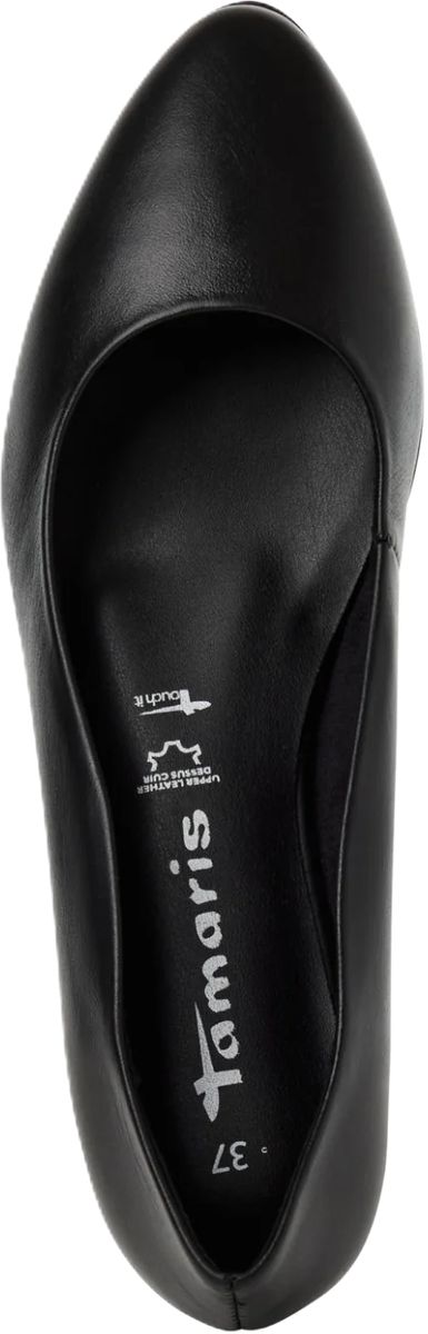 Klassische schwarze Lederballerinas mit spitzer Zehenpartie