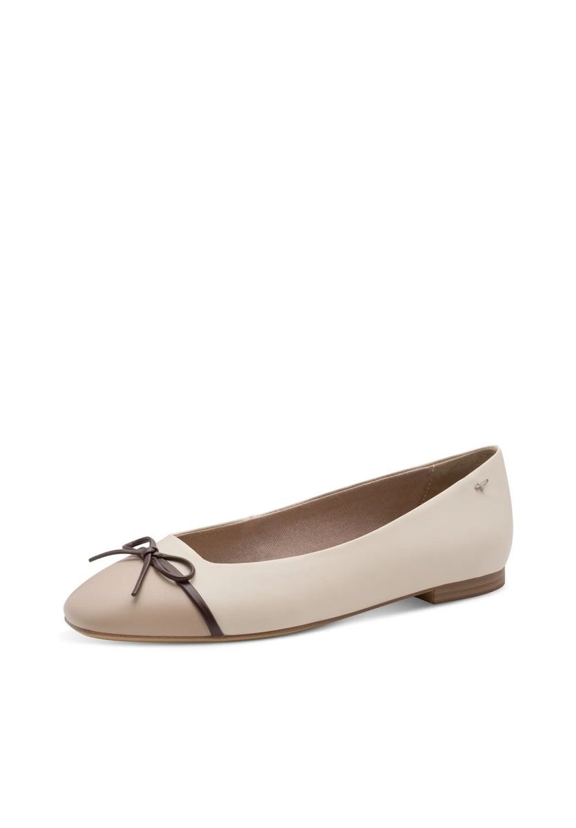 Zweifarbige Ballerinas mit Schleife