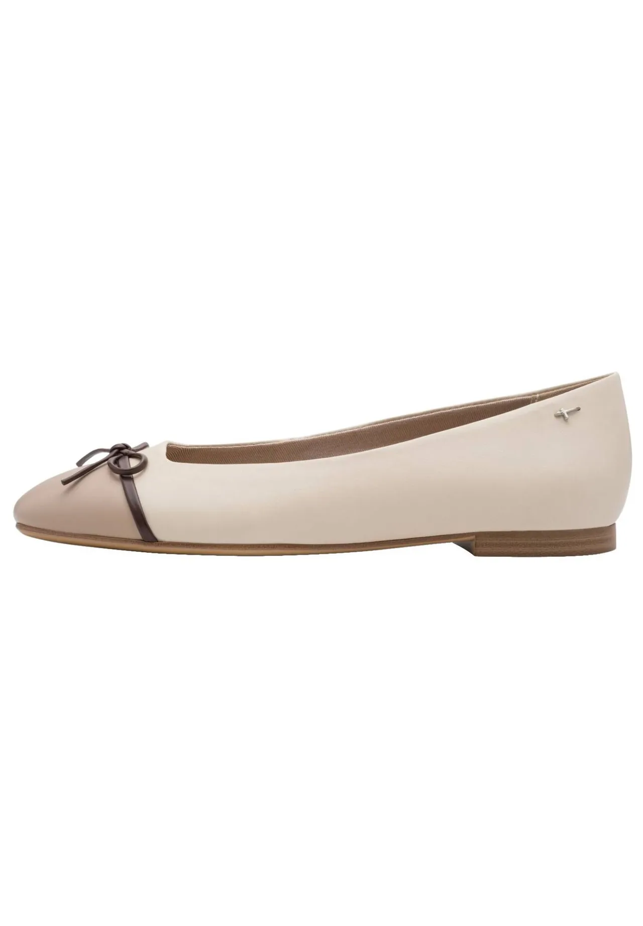 Zweifarbige Ballerinas mit Schleife