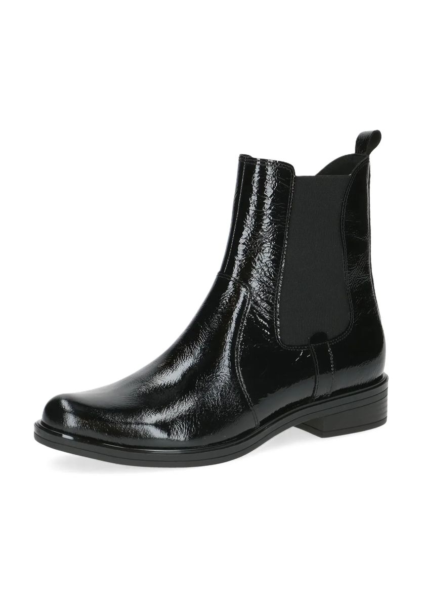 Klassische Chelsea Boots aus schwarzem Lackleder