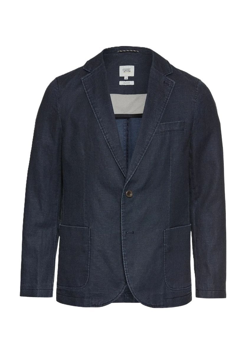 Blauer Leinenmischung Casual Blazer