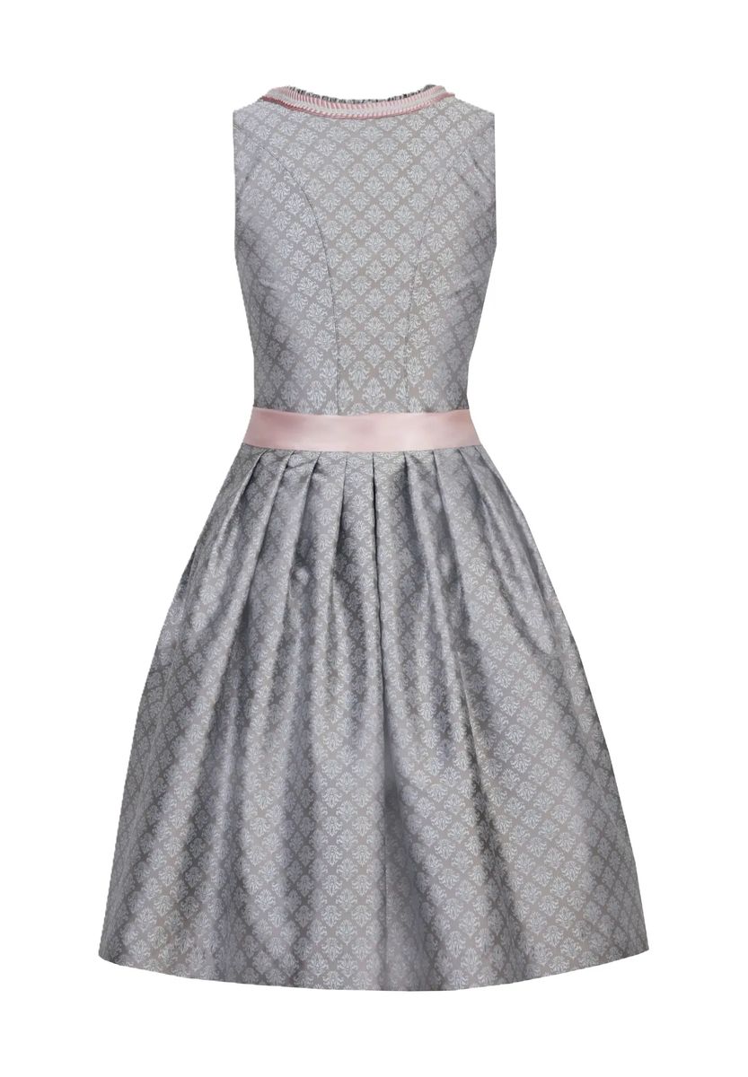 Elegantes graues Dirndlkleid mit Spitzbesatz
