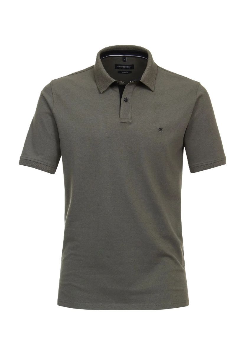 CASAMODA Poloshirt, Baumwoll-Mix, Logo-Stickerei, für Herren, grün, M