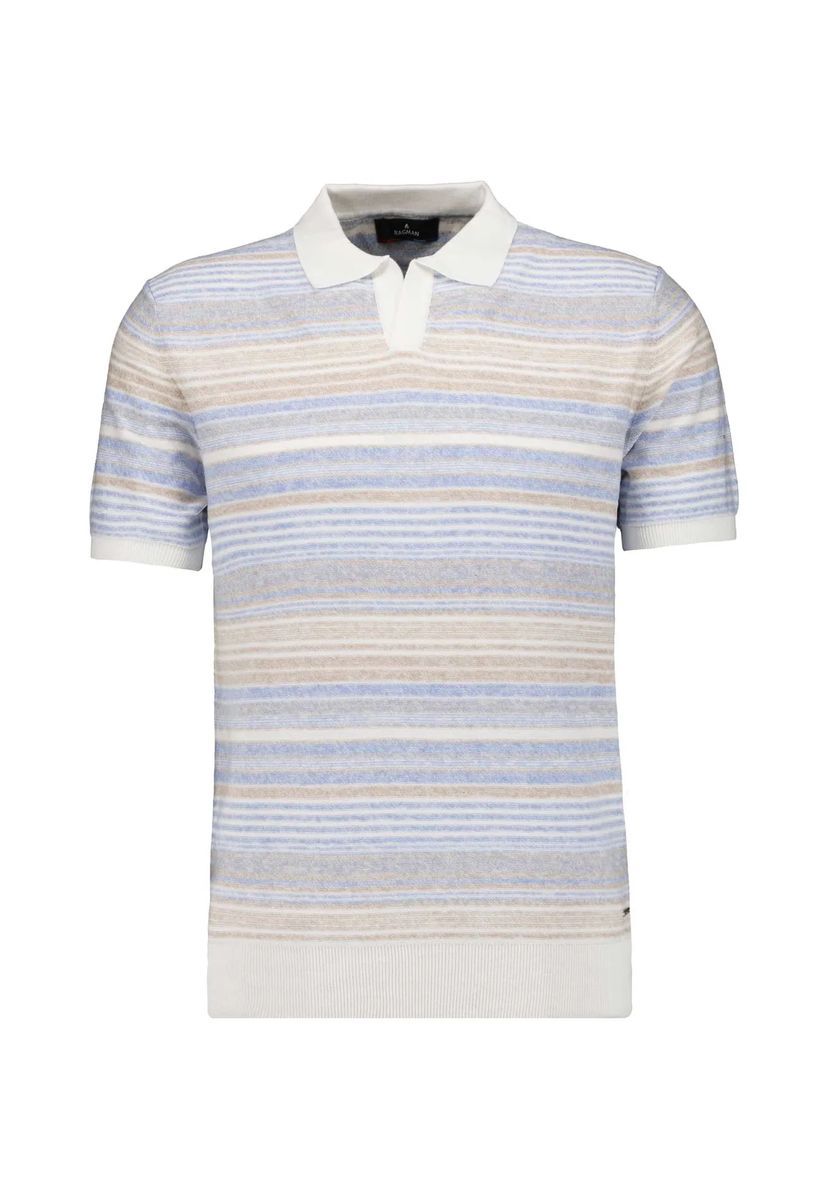 Gestreiftes Strickpolohemd aus Baumwolle