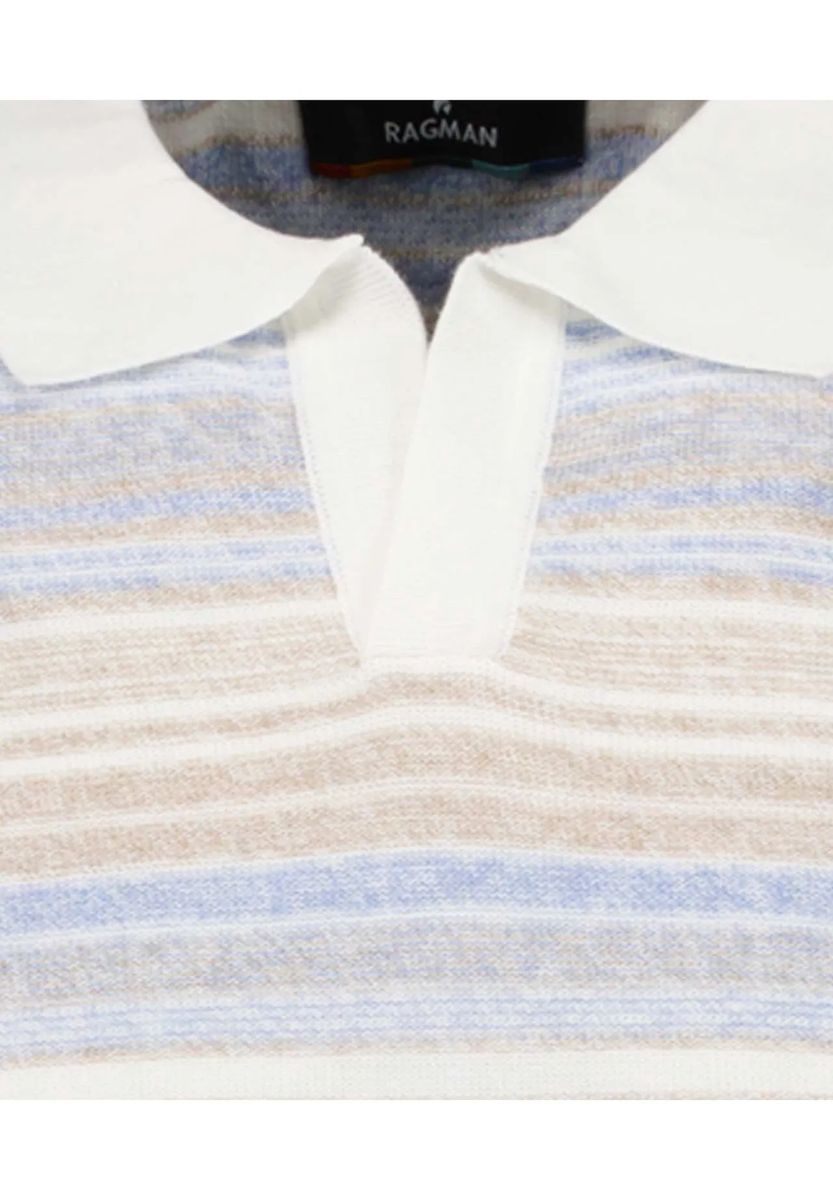 Gestreiftes Strickpolohemd aus Baumwolle