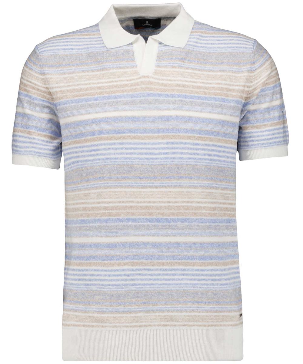 Gestreiftes Strickpolohemd aus Baumwolle