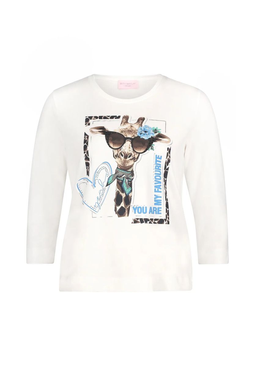 Lässiges Basic-Top mit Giraffen-Print