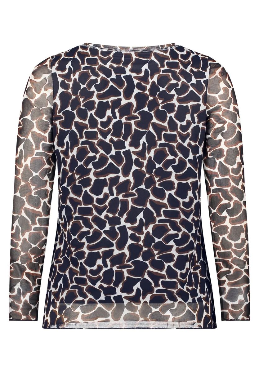 Langarmshirt mit Animalprint und transparenten Ärmeln
