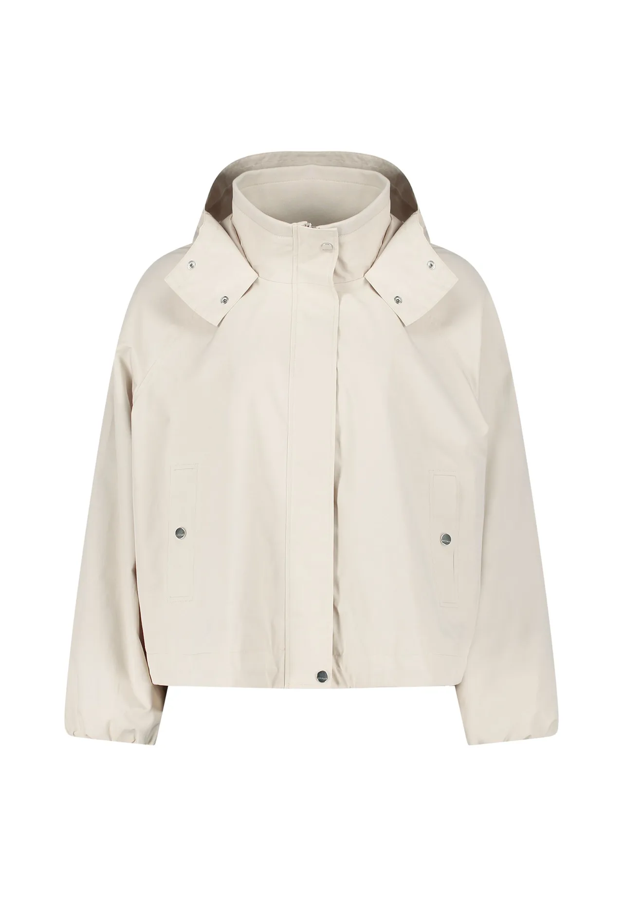 Beige Oversize Blousonjacke mit Kapuze