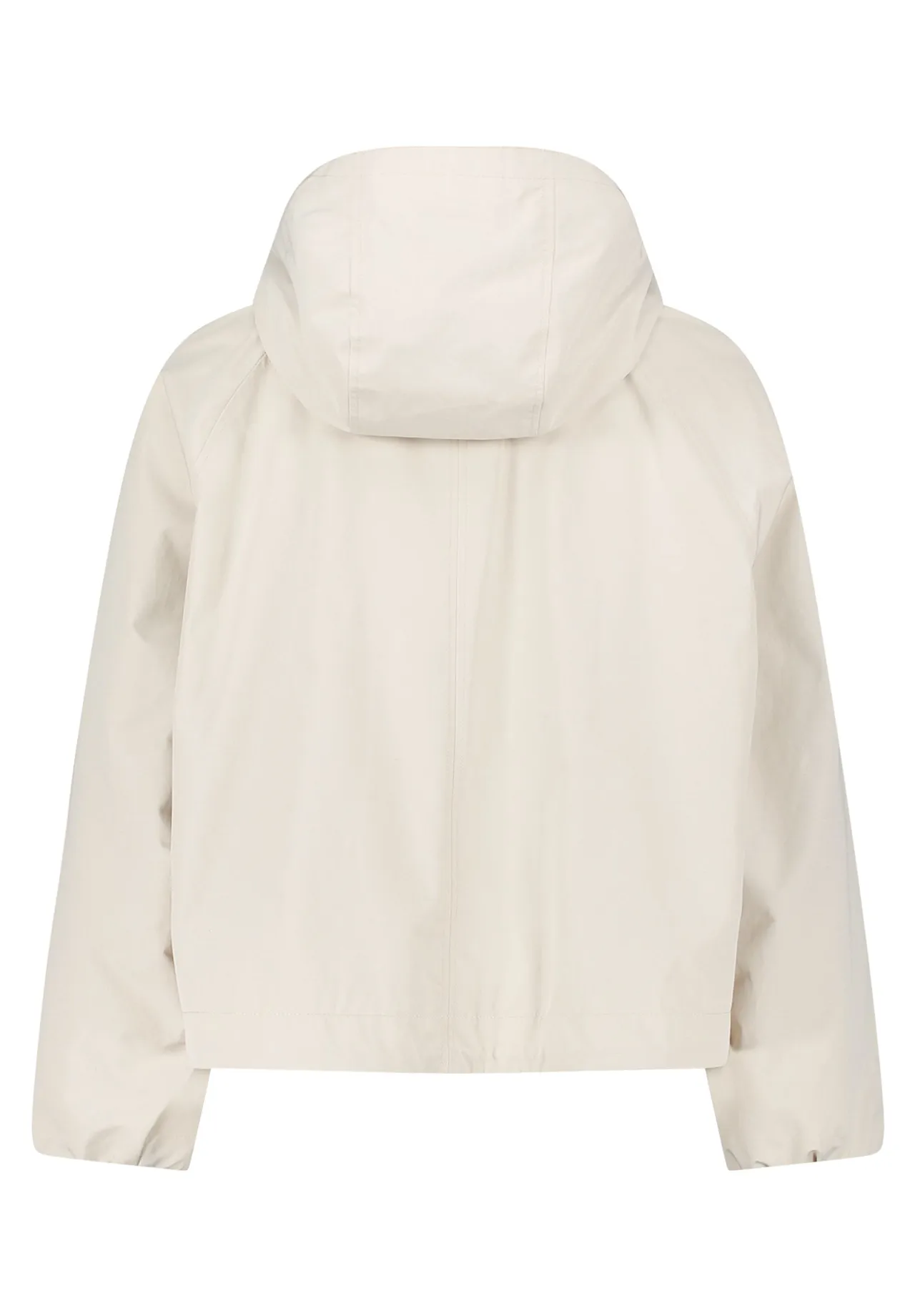 Beige Oversize Blousonjacke mit Kapuze