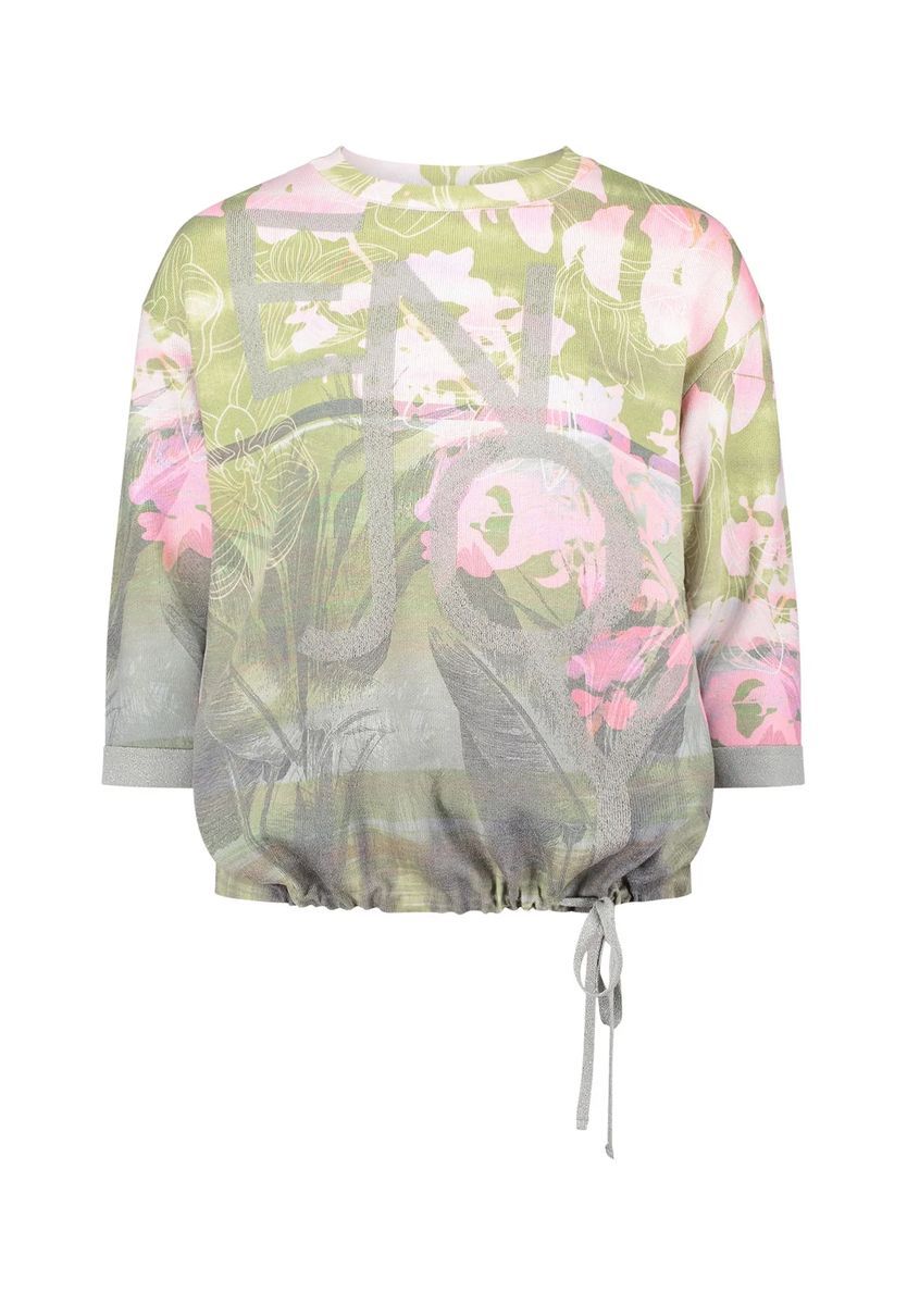 Pullover mit Blumenmuster und 3/4-Ärmeln