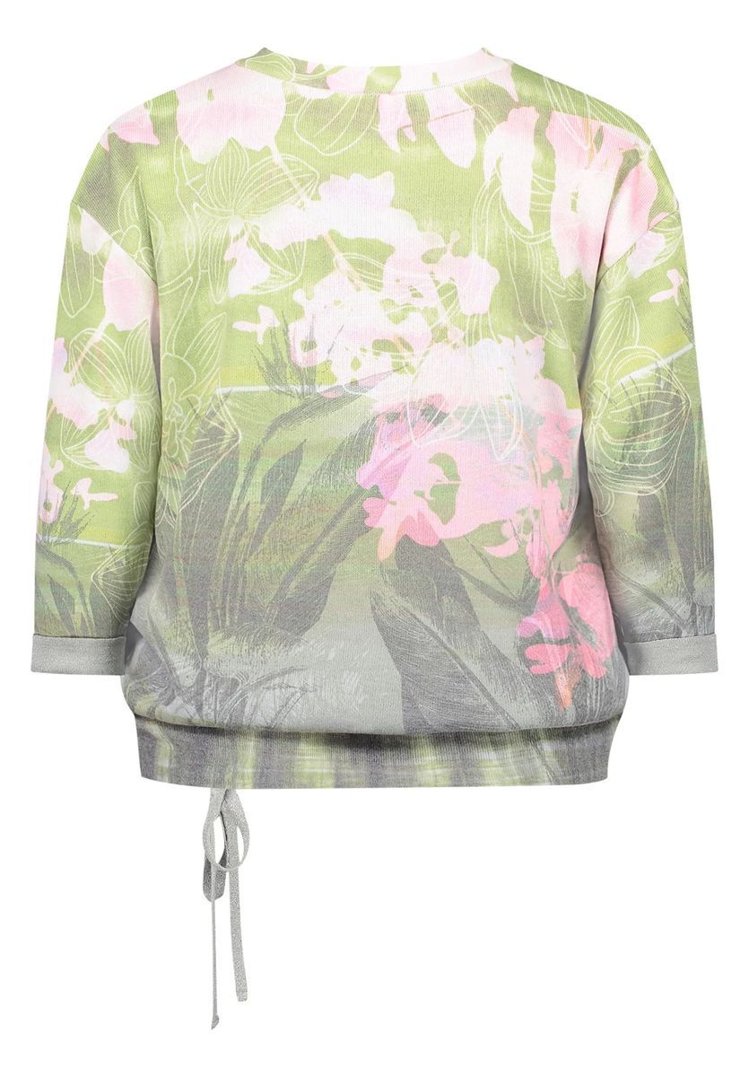 Pullover mit Blumenmuster und 3/4-Ärmeln
