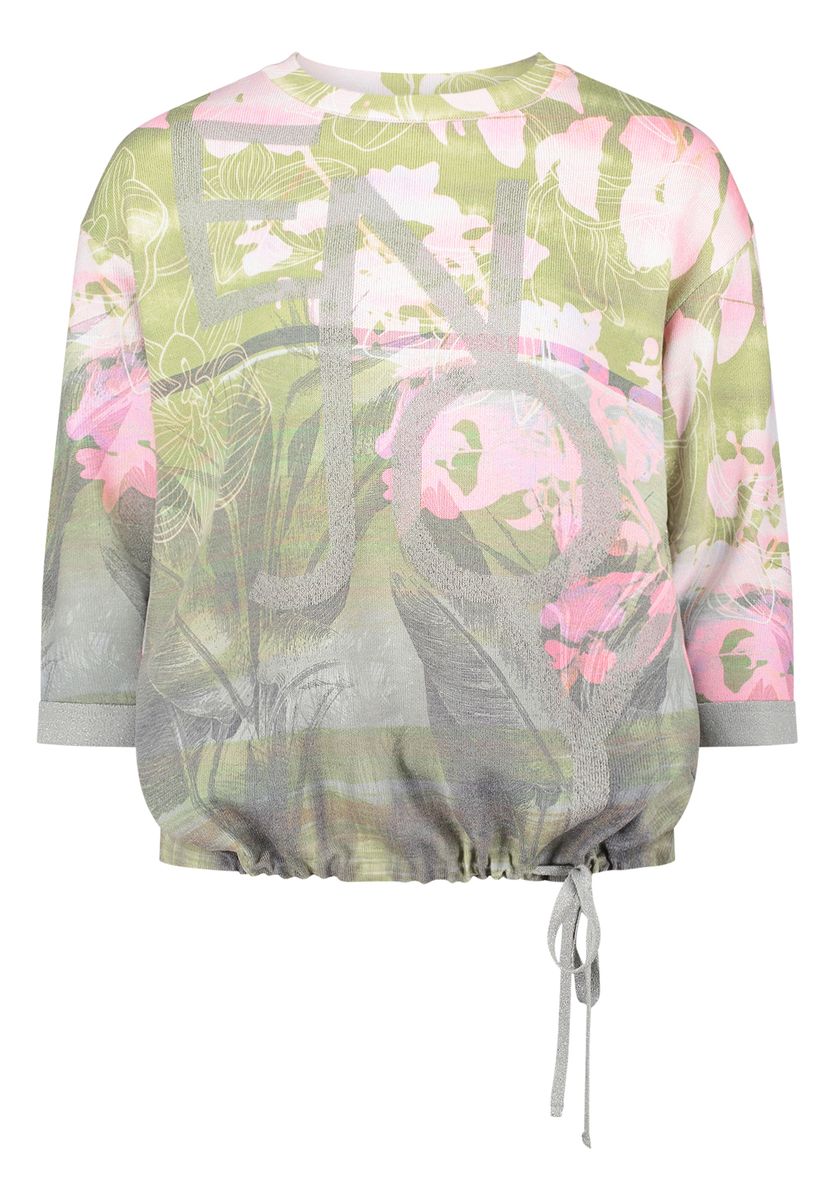 Pullover mit Blumenmuster und 3/4-Ärmeln