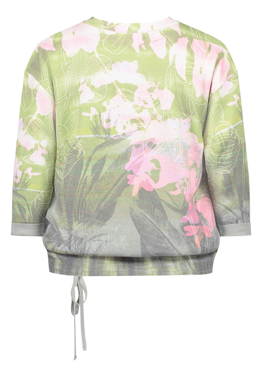 Pullover mit Blumenmuster und 3/4-Ärmeln