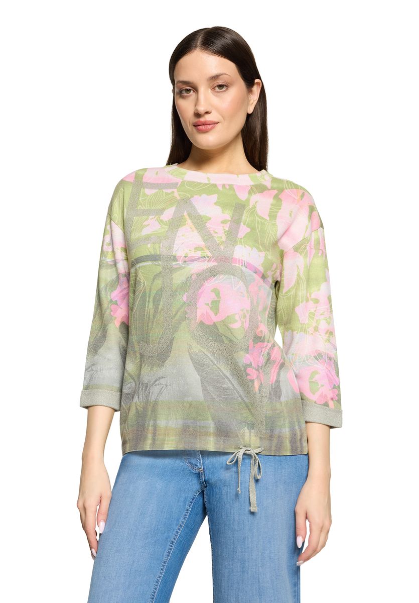 Pullover mit Blumenmuster und 3/4-Ärmeln
