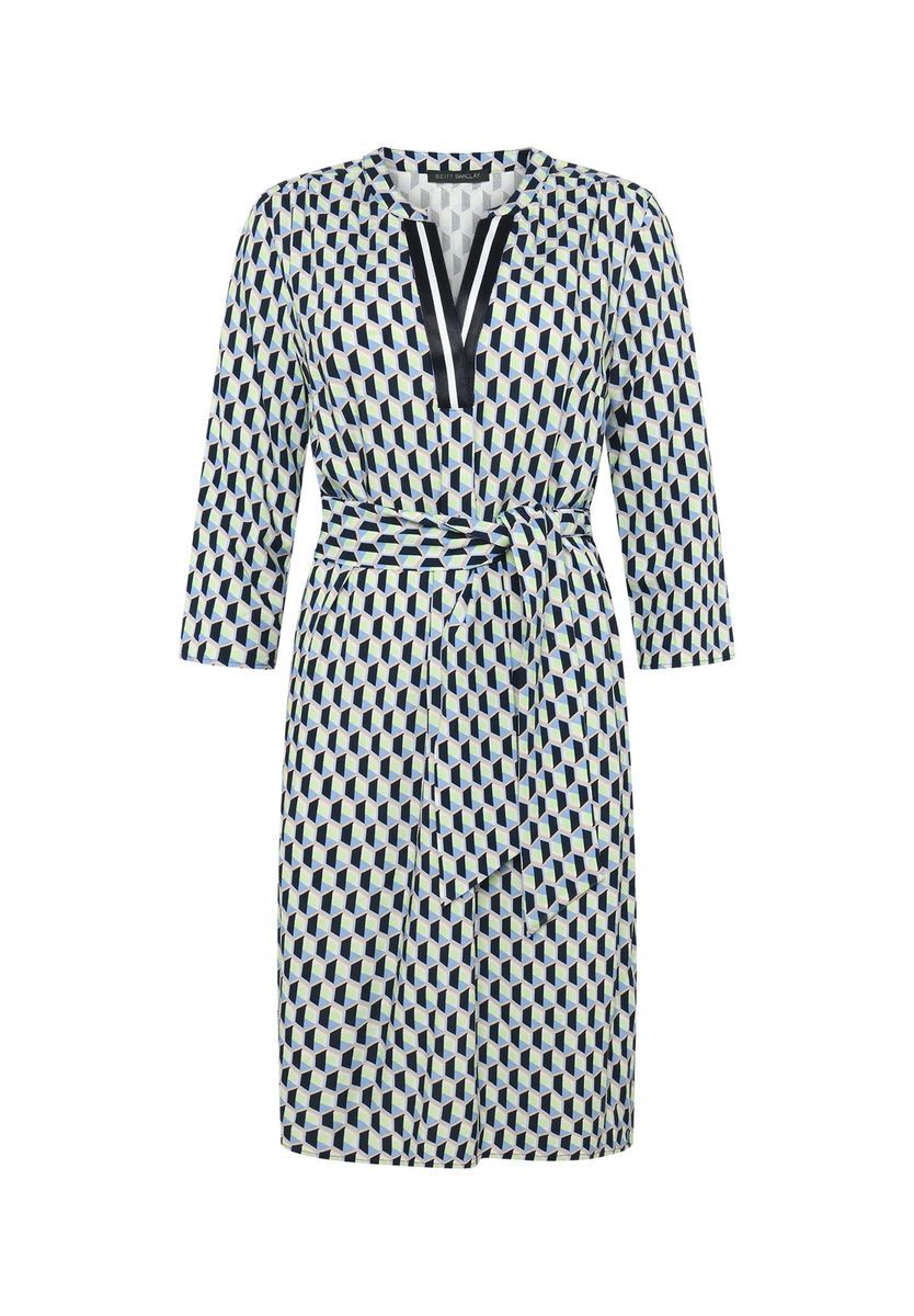 Geometrisch bedrucktes Midi-Hemdkleid