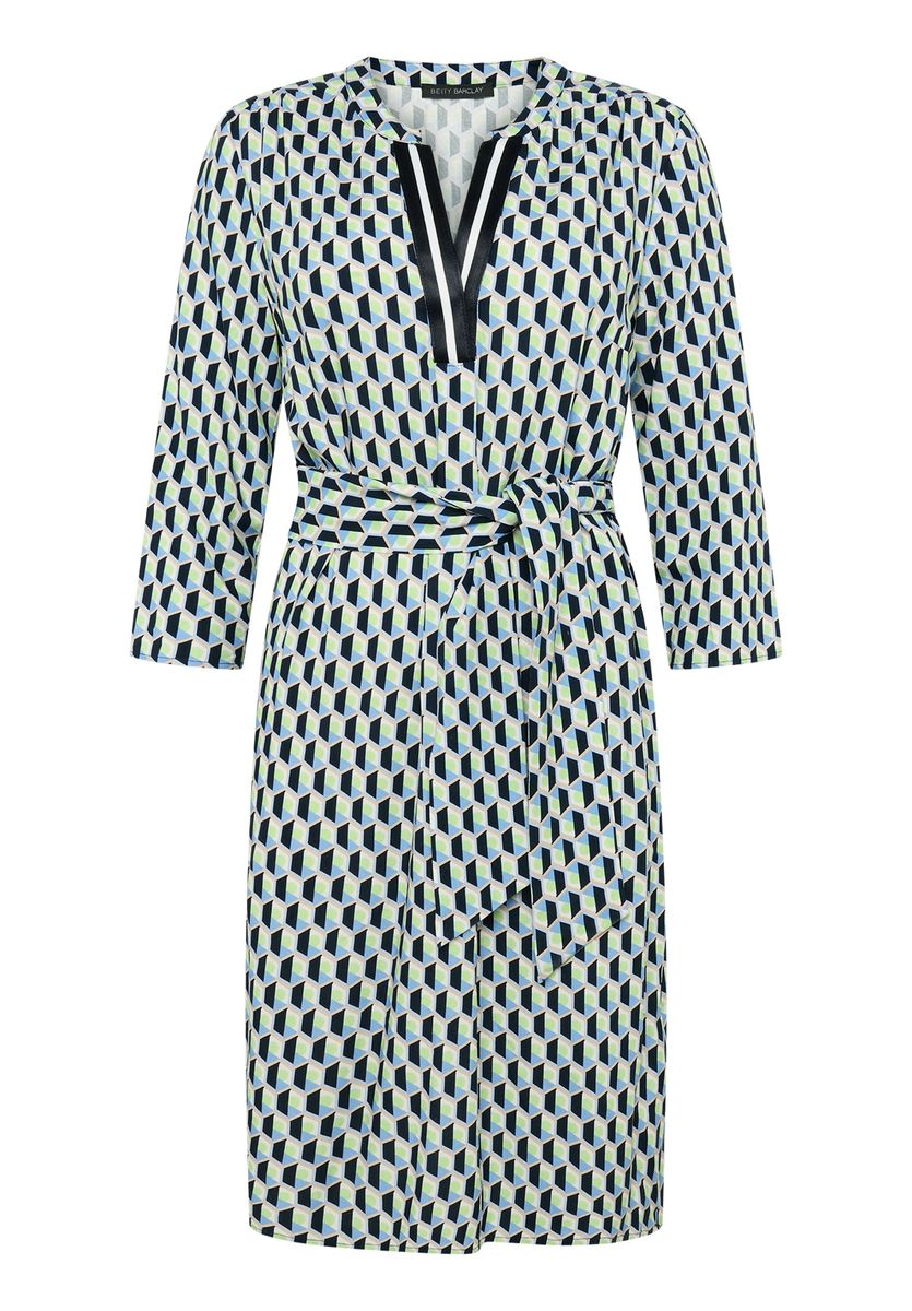 Geometrisch bedrucktes Midi-Hemdkleid