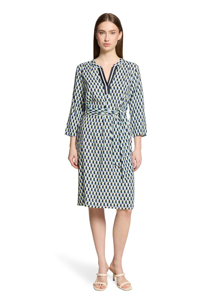 Geometrisch bedrucktes Midi-Hemdkleid