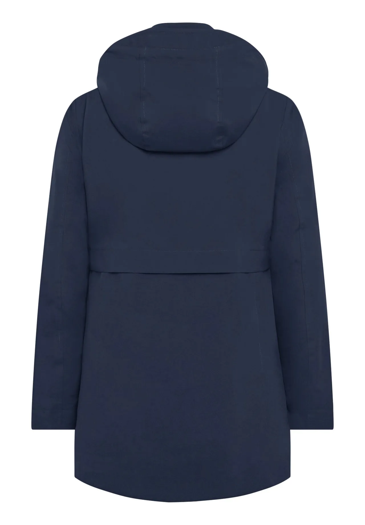Marineblaue 4-in-1 Regenjacke mit Kapuze