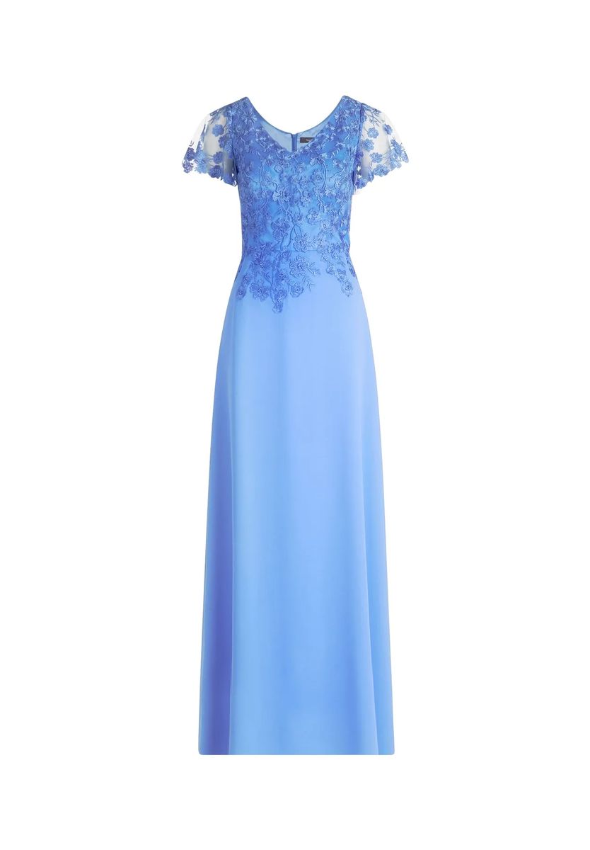 Elegantes besticktes Chiffon-Maxikleid
