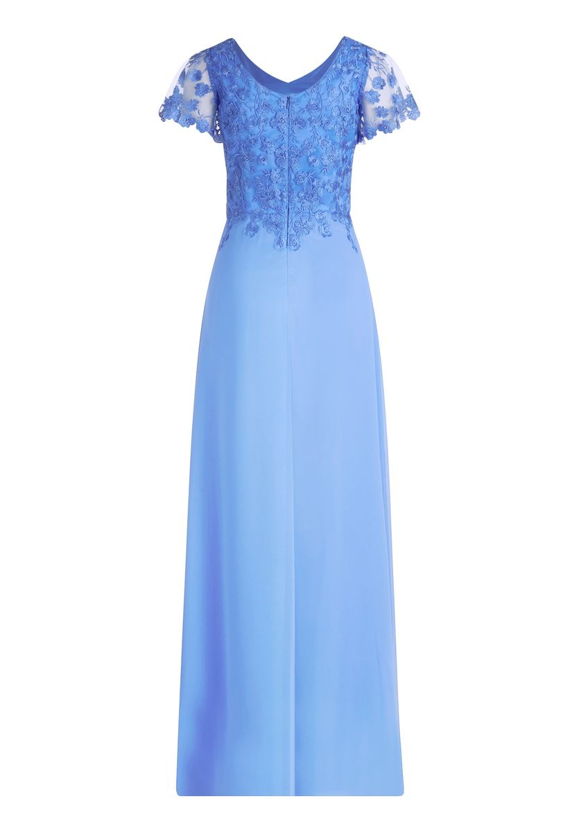 Elegantes besticktes Chiffon-Maxikleid