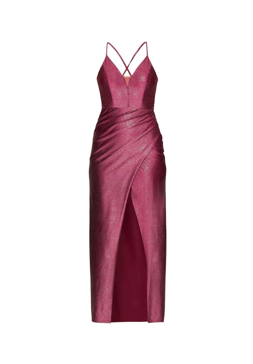 Elegantes glitzerndes Abendkleid mit Schlitz