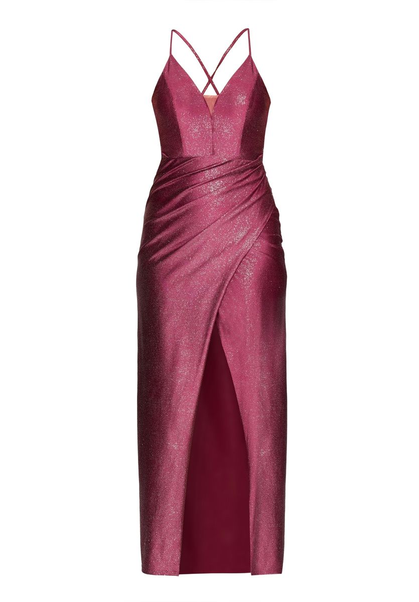 Elegantes glitzerndes Abendkleid mit Schlitz