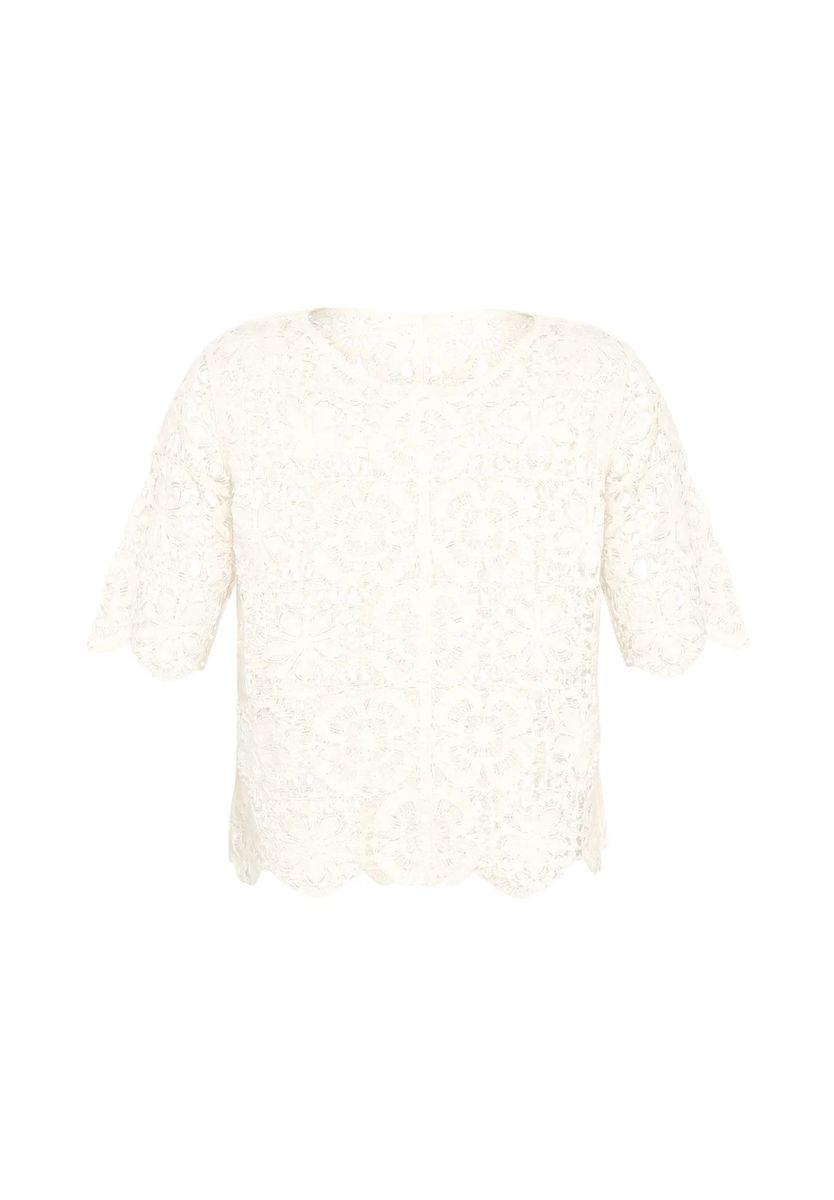 Elegantes Spitzentop mit Wellensaum
