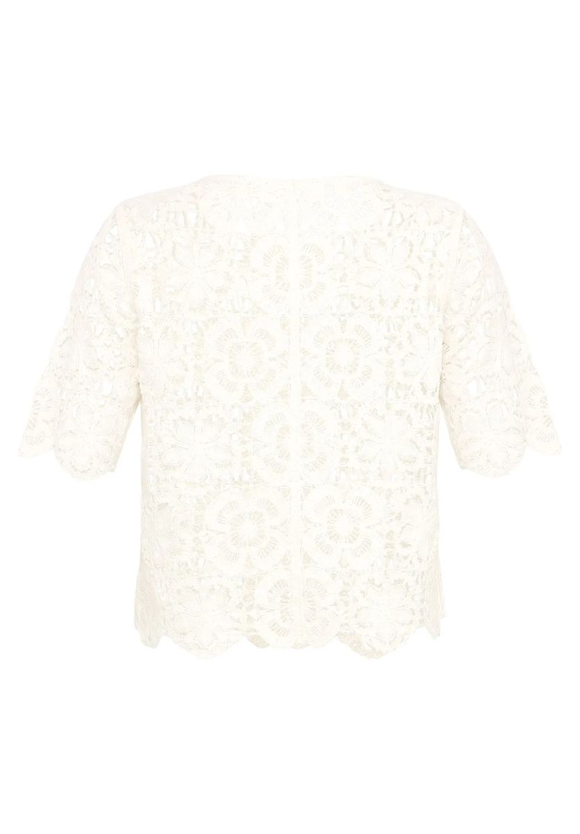 Elegantes Spitzentop mit Wellensaum
