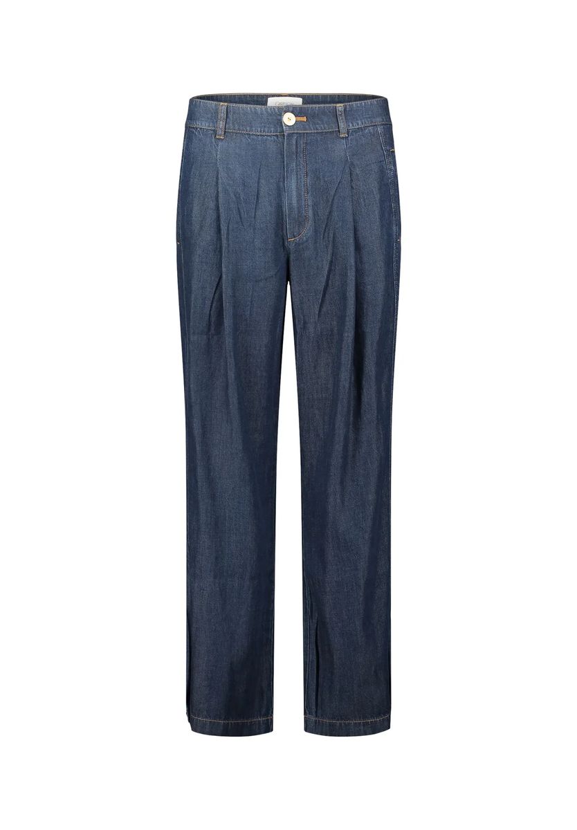 Weite Bundfalten-Jeanshose