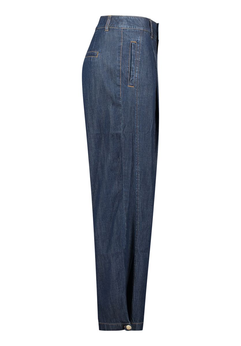 Weite Bundfalten-Jeanshose