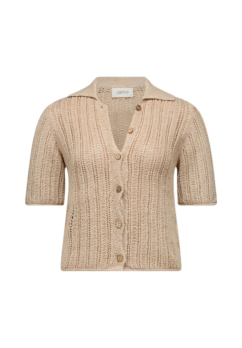 Kurze Strickjacke mit Kragen