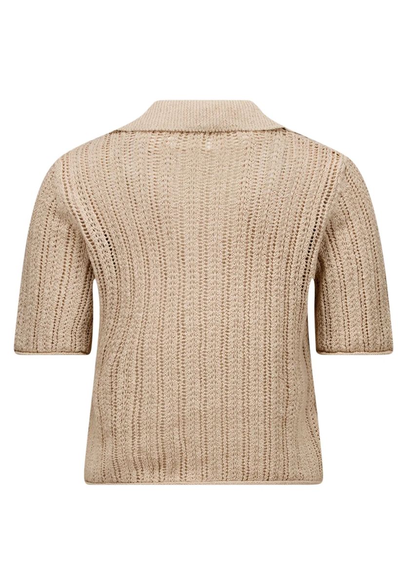 Kurze Strickjacke mit Kragen