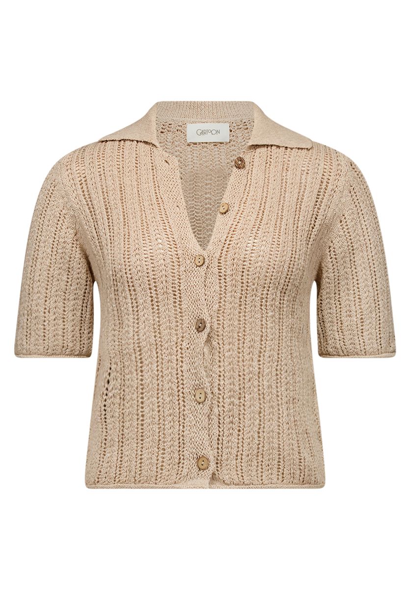 Kurze Strickjacke mit Kragen