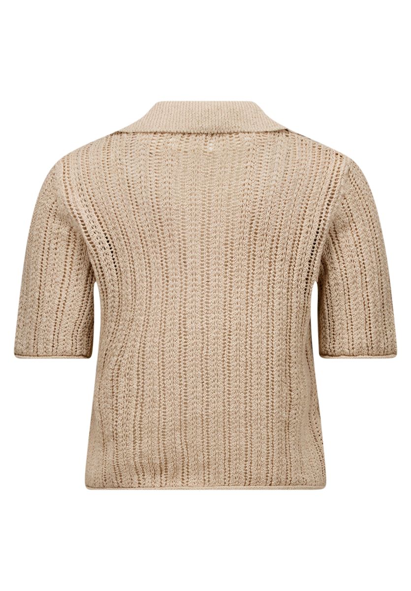 Kurze Strickjacke mit Kragen