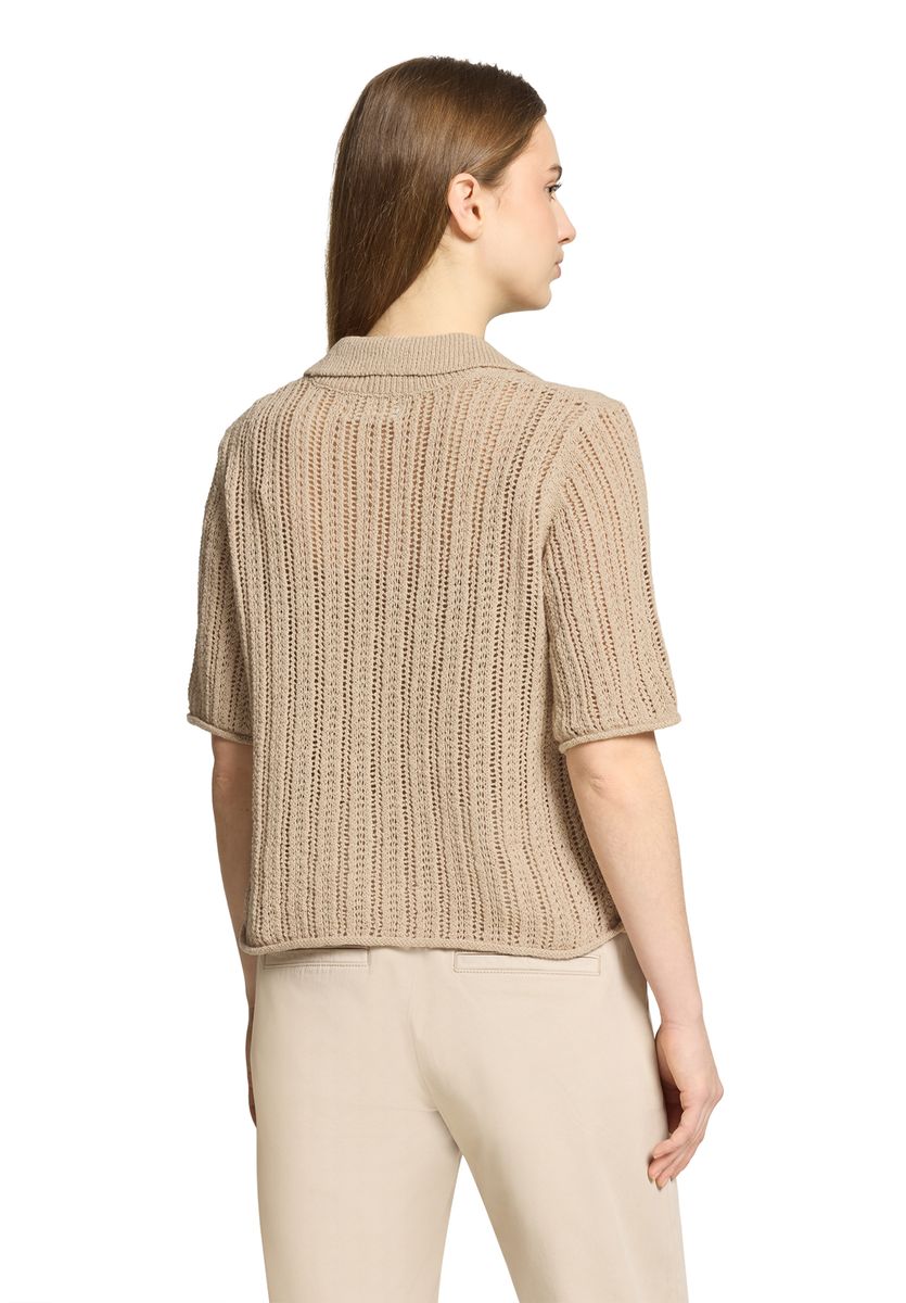 Kurzarm-Strickjacke mit Lochmuster
