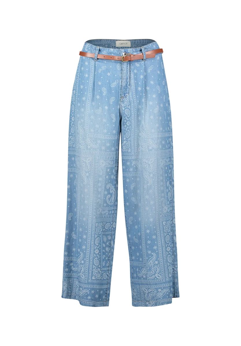 7/8 Jeanshose mit hohem Bund und weitem Bein