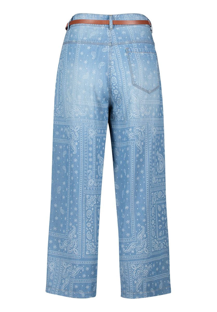 7/8 Jeanshose mit hohem Bund und weitem Bein