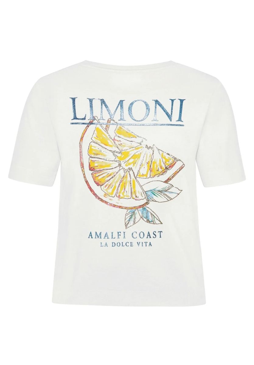 T-Shirt aus Baumwolle mit Zitronenstickerei