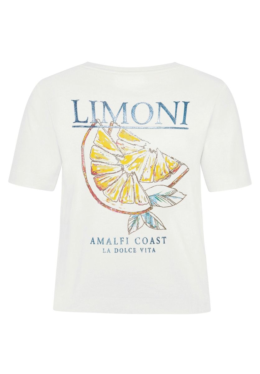 T-Shirt aus Baumwolle mit Zitronenstickerei