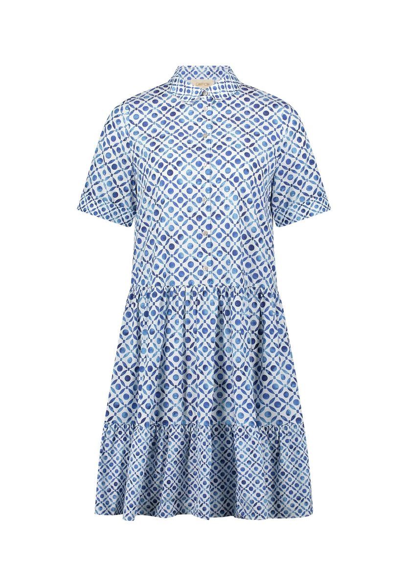 Bedrucktes Stufenhemdkleid mit Kragen