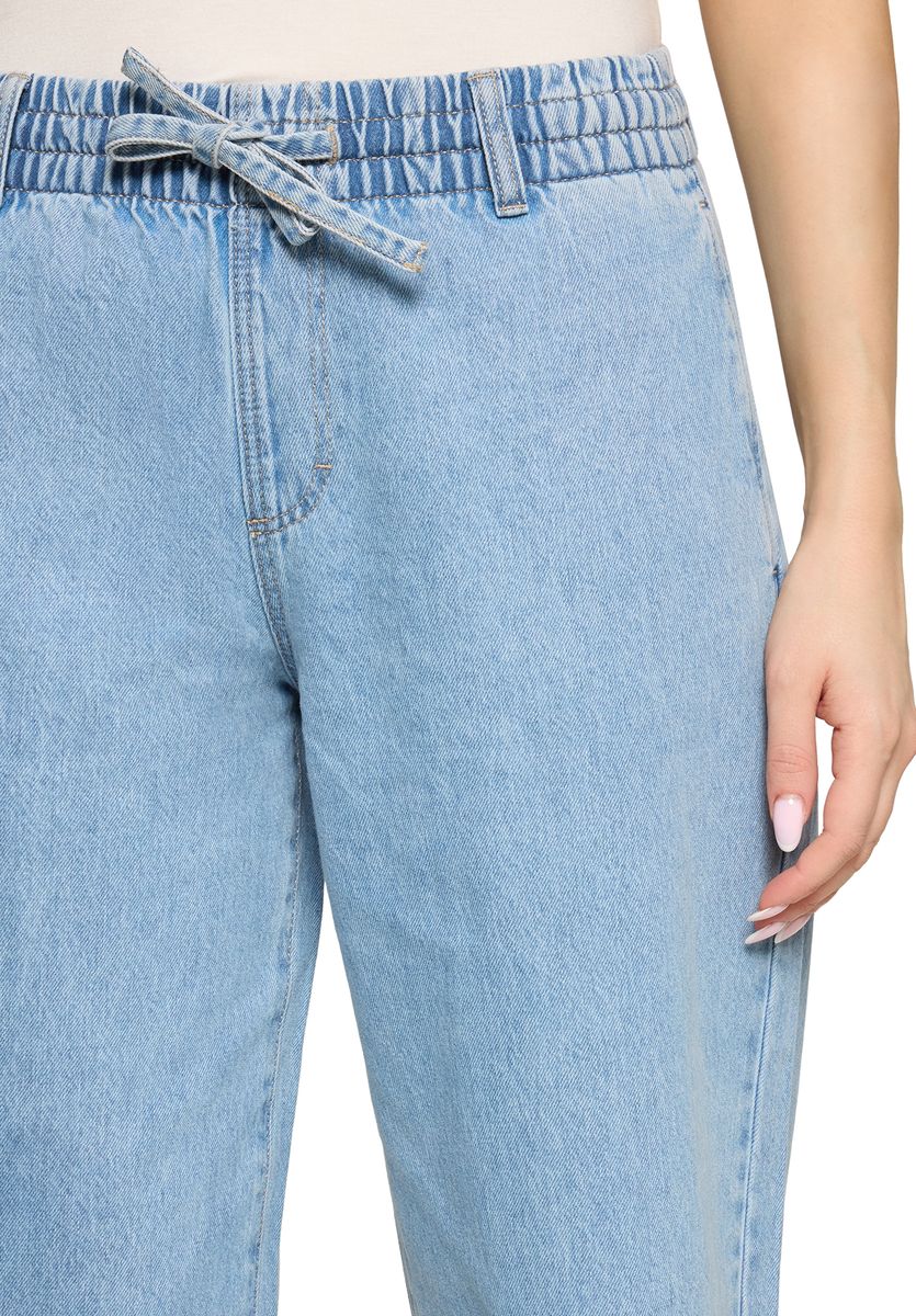 Weite Jeanshose mit Kordelzug