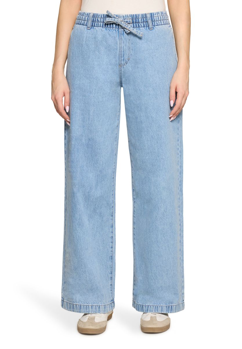 Weite Jeanshose mit Kordelzug