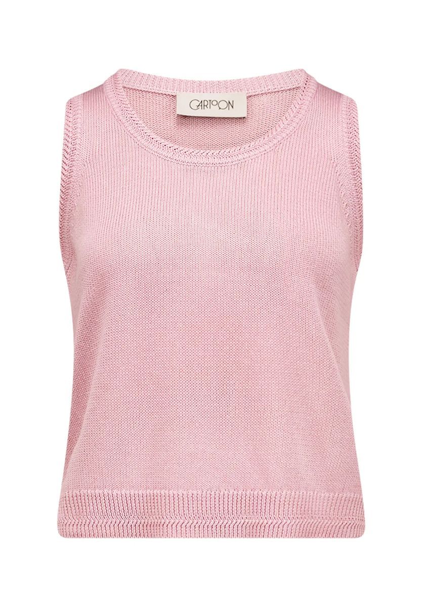 Geripptes, ärmelloses Stricktop