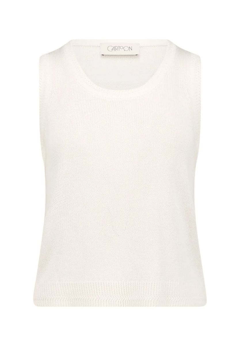 Weißer ärmelloser Stricktop-Weste