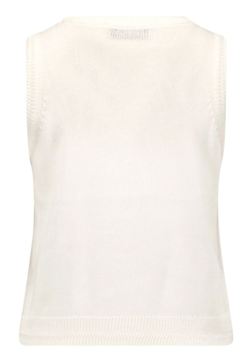 Weißer ärmelloser Stricktop-Weste