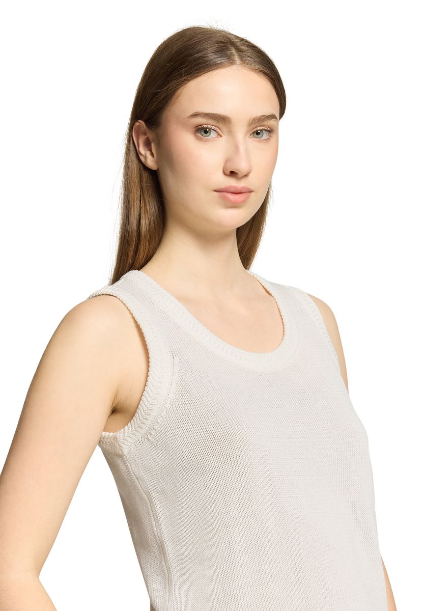 Weißer ärmelloser Stricktop-Weste