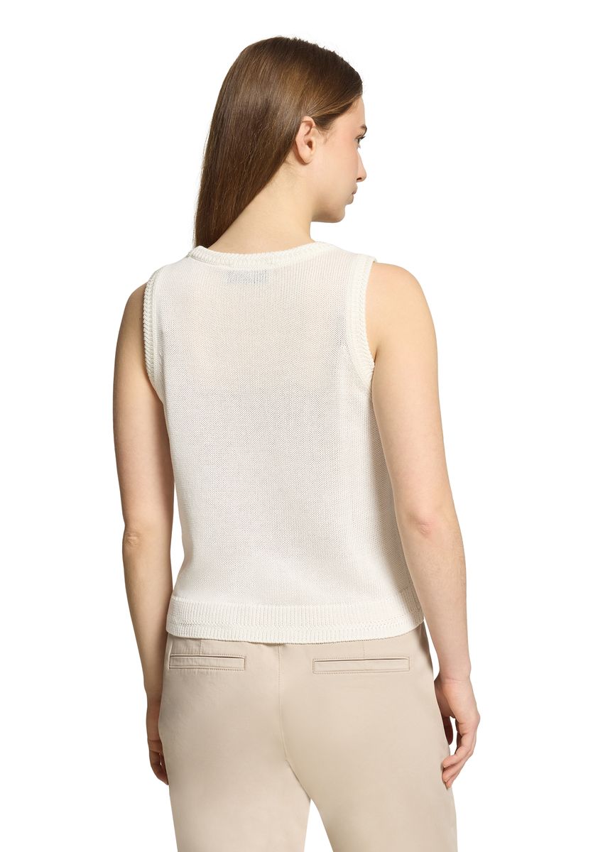 Weißer ärmelloser Stricktop-Weste